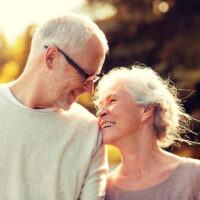 Smiling senior couple