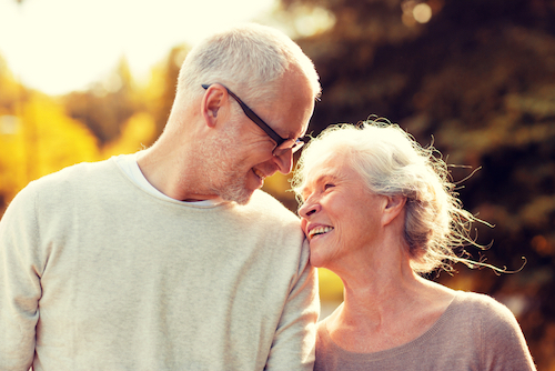 Smiling senior couple