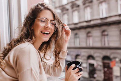 Happy woman with glasses