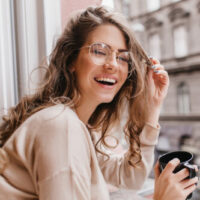 Happy woman with glasses