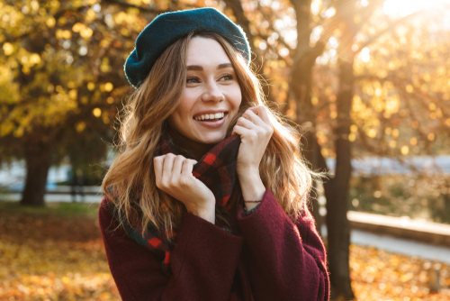 Young woman smiling after LASIK