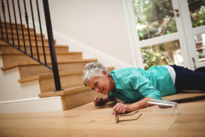 elderly woman who fell down stairs