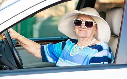 Senior woman driving