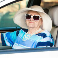 Senior woman driving