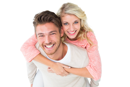 Young couple smiling