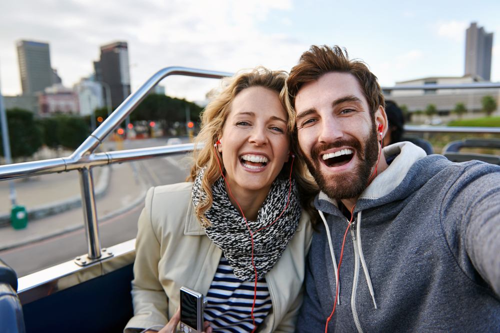 Young couple smiling after LASIK