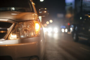 Car driving at night