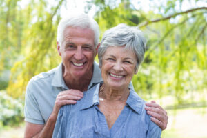 Couple smiling