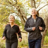 Senior couple jogging