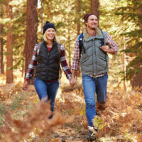 Young couple hiking after LASIK