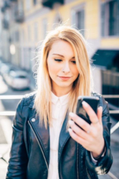 Woman looking at phone