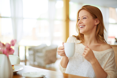 Young woman relaxing after LASIK