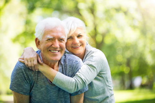 Senior couple outdoors