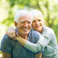 Happy couple outdoors