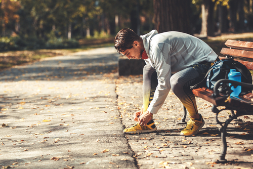 Man going for a run after LASIK eye surgery