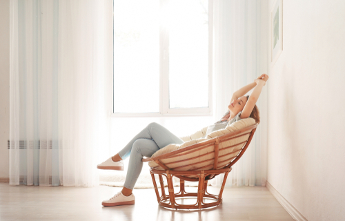 Woman relaxing after LASIK